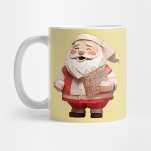 Origami Christmas Laughing Santa Claus Mug